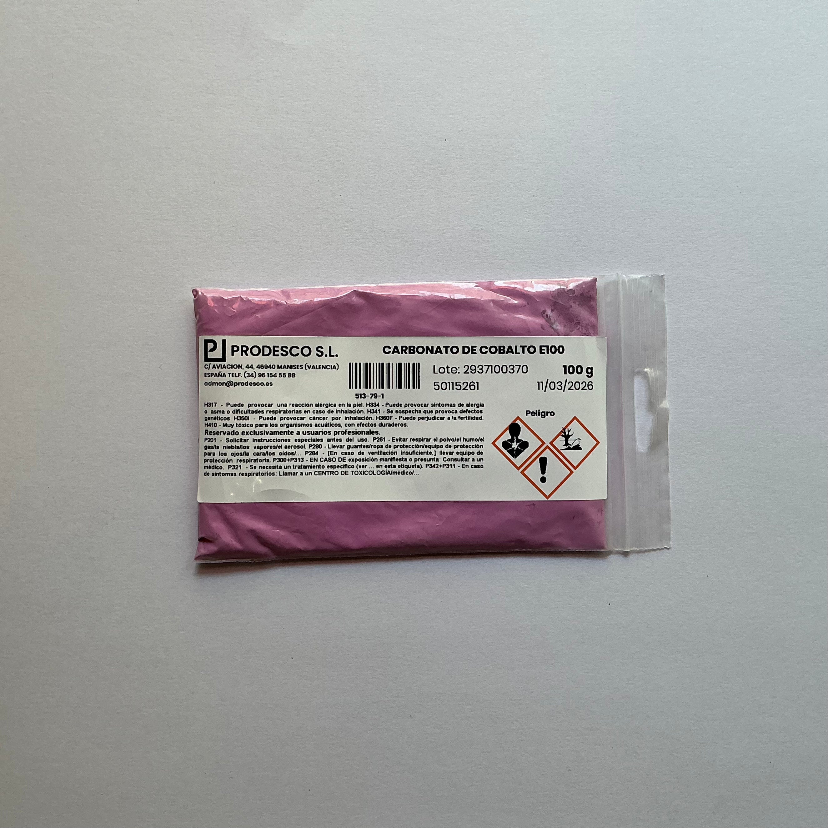 Carbonato de Cobalto 100 g Imagen principal del producto